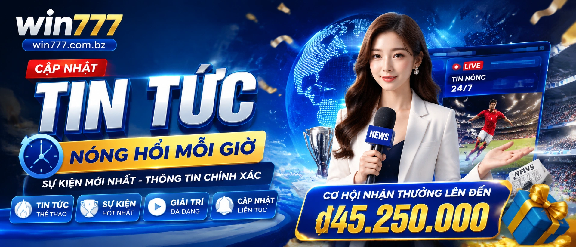 Giao diện tin tức WIN777 trên thiết bị di động